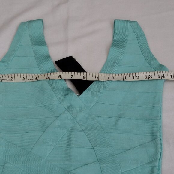 Rachael G Stretch Strappy Dress in Blue-Green Size S. - Picture 8 of 13